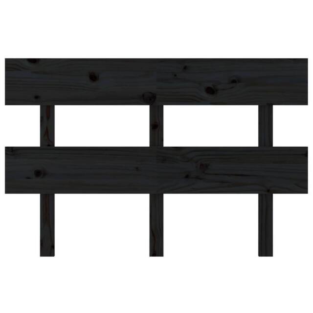 Berkfield Home Beautiful Bed Headboard Black 124x3x81 cm Solid Wood Pine - Size: 124 x 3 x 81 cm - image 1