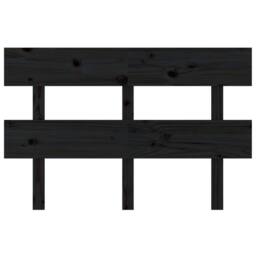 Berkfield Home Beautiful Bed Headboard Black 124x3x81 cm Solid Wood Pine - Size: 124 x 3 x 81 cm