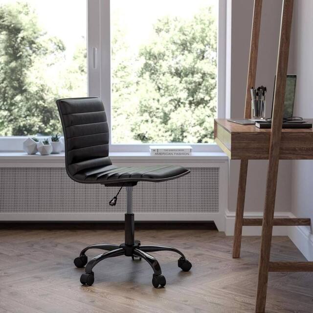 FORGEVIO Executive Office Chair Black PU Leather Adjustable Height Swivel - image 1