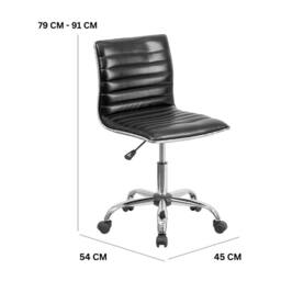 FORGEVIO Executive Office Chair Black PU Leather Adjustable Height Swivel - thumbnail 2