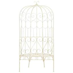 Berkfield Home Decorative Garden Bench 95 cm Iron Antique White - thumbnail 3