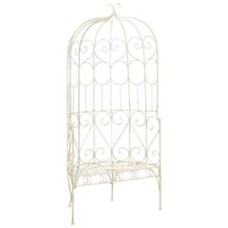 Berkfield Home Decorative Garden Bench 95 cm Iron Antique White - thumbnail 2