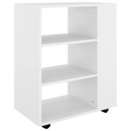 Berkfield Home Rolling Cabinet White 60x35x75 cm Engineered Wood - Size: 60 x 35 x 75 cm - thumbnail 3