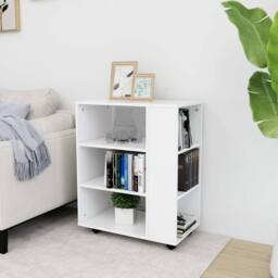 Berkfield Home Rolling Cabinet White 60x35x75 cm Engineered Wood - Size: 60 x 35 x 75 cm - thumbnail 7