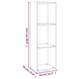 Berkfield Home Classic Book Cabinet/TV Cabinet Grey Sonoma 36x30x114 cm Engineer - Size: 36 x 30 x 114 cm - thumbnail 8