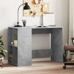 Berkfield Home Desk Concrete Grey 102x50x75 cm Engineered Wood - Size: 102 x 50 x 75 cm - thumbnail 1