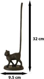 Marco Paul Metal Black Cat Toilet Roll Holder Bathroom Storage 32cm - thumbnail 6