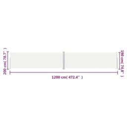 Berkfield Home Retractable Side Awning Cream 200x1200 cm - thumbnail 8