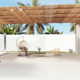Berkfield Home Retractable Side Awning Cream 200x1200 cm - thumbnail 2