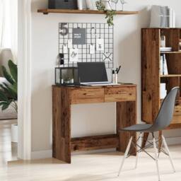 Berkfield Home Elegant Desk Old Wood 80x40x75 cm Engineered Wood in Brown - Size: 80 x 40 x 75 cm