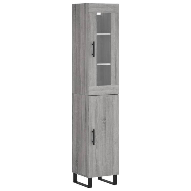 Berkfield Home Highboard Grey Sonoma 34.5x34x180 cm Engineered Wood - image 1