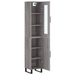Berkfield Home Highboard Grey Sonoma 34.5x34x180 cm Engineered Wood - thumbnail 4