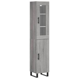 Berkfield Home Highboard Grey Sonoma 34.5x34x180 cm Engineered Wood - thumbnail 1