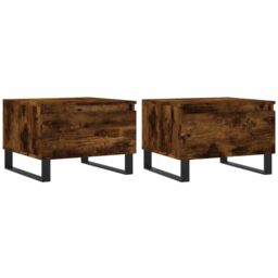 Berkfield Home Coffee Tables 2 pcs Smoked Oak 50x46x35 cm Engineered Wood in Brown - Size: 50 x 46 x 35 cm - thumbnail 2