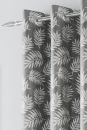 Enhanced Living Floral Leaf Pattern Thermal Room Darkening Pair of Curtains With Eyelets For Living Room & Bedroom - Size: 168 cm width x 229 cm drop - thumbnail 2