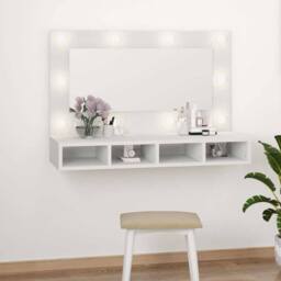 Berkfield Home Mirror Cabinet with LED White 90x31.5x62 cm - thumbnail 1