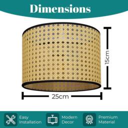 EONLION Rattan Lamp Shade for Ceiling & Chandeliers in Beige - thumbnail 2