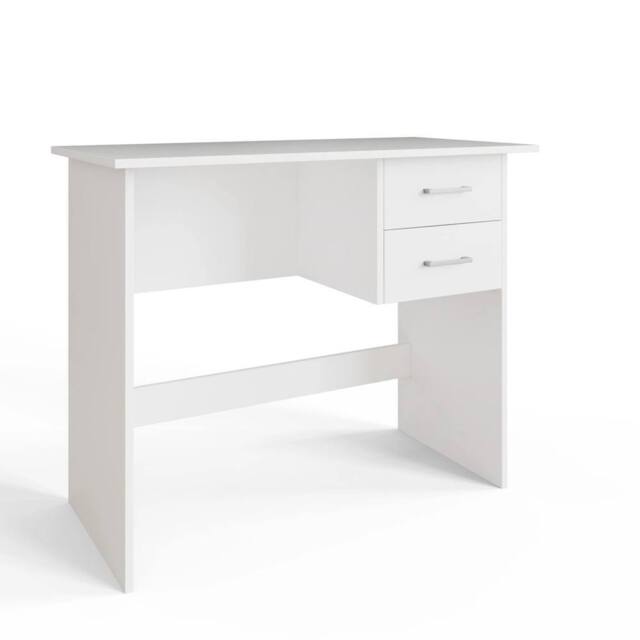 FORGEVIO Bailey 2 Drawer Writing Desk in White - image 1
