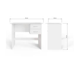 FORGEVIO Bailey 2 Drawer Writing Desk in White - thumbnail 2