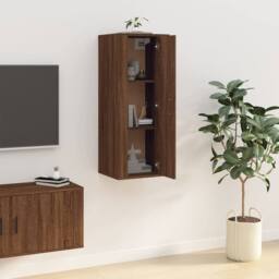 Berkfield Home Wall Mounted TV Cabinet Brown Oak 40x34, 5x100 cm - thumbnail 4