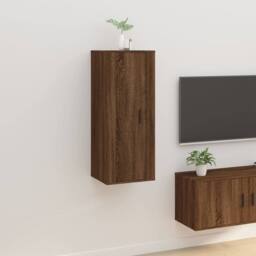 Berkfield Home Wall Mounted TV Cabinet Brown Oak 40x34, 5x100 cm - thumbnail 2