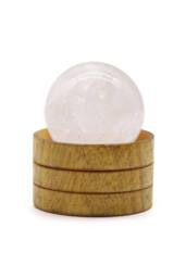 KDMD Clear Quartz Gemstone Sphere 40mm with Stand for Meditation & Decor in White - thumbnail 1