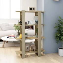Berkfield Home Classic Book Cabinet/Room Divider Sonoma Oak 80x30x123.5 cm in Light Oak - thumbnail 2
