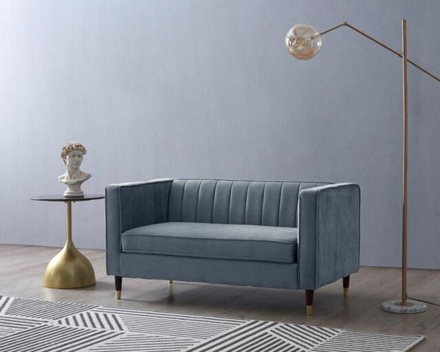 Home Detail Thomas 2 Seater Velvet Sofa in Grey - image 1
