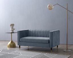 Home Detail Thomas 2 Seater Velvet Sofa in Grey - thumbnail 1