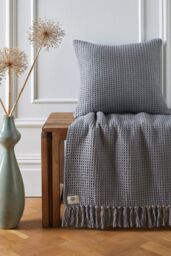 Appletree 'Bruges' Filled Cushion With Geo Waffle Texture in Silver - Size: 43 cm x 43 cm - thumbnail 4