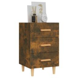 Berkfield Home Elegant Bedside Cabinet Smoked Oak 40x40x66 cm Engineered Wood in Brown - Size: 40 x 40 x 66 cm - thumbnail 7