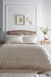 Appletree 'Elysia' Jacquard Duvet Cover Set in Beige - Size: Super King - thumbnail 1