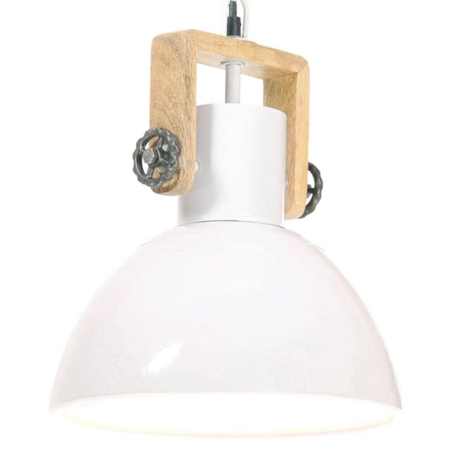 Berkfield Home Industrial Hanging Lamp 25 W White Round 30 cm E27 - image 1