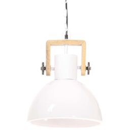 Berkfield Home Industrial Hanging Lamp 25 W White Round 30 cm E27 - thumbnail 3