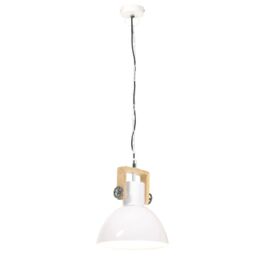 Berkfield Home Industrial Hanging Lamp 25 W White Round 30 cm E27 - thumbnail 6