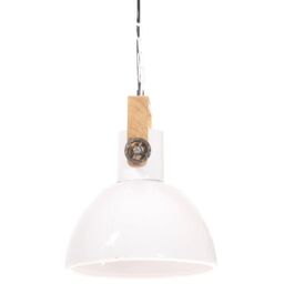 Berkfield Home Industrial Hanging Lamp 25 W White Round 30 cm E27 - thumbnail 4