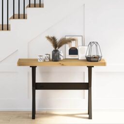 Berkfield Home Console Table NOAIN X-Shaped Legs 120x30x75 cm Solid Wood Pine in Brown - Size: 120 x 30 x 75 cm - thumbnail 2