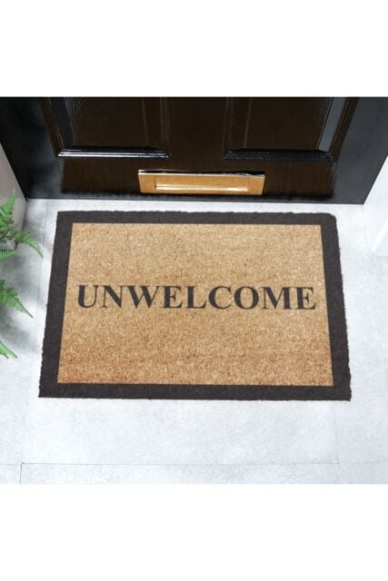 Artsy Mats Unwelcome Coir Doormat (60 x 40cm) in Light Brown - Size: 40 x 60 cm - image 1