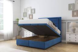 "Comfort Beds Anna Plush Ottoman Bed Base-54"" Floor Standing Headboard in Navy - Size: Single" - thumbnail 2