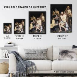 Artery8 Jesus Mocked by the Soldiers Manet Vintage Framed Wall Art Print in Black - Size: A4 - thumbnail 3