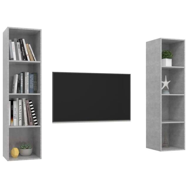 Berkfield Home Wall-mounted TV Cabinets 2 pcs Concrete Grey Engineered Wood - image 1