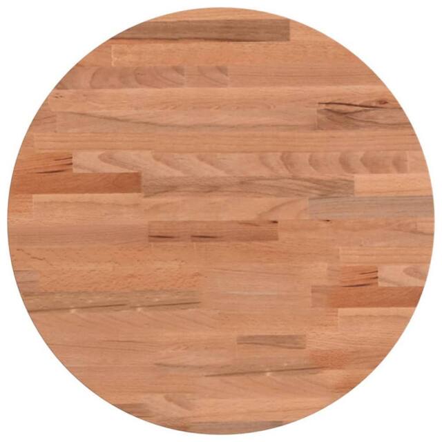 Berkfield Home Table Top Ø40x4 cm Round Solid Wood Beech in Brown - Size: 40x4 cm - image 1