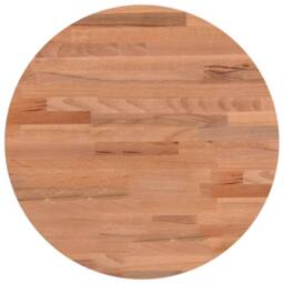 Berkfield Home Table Top Ã˜40x4 cm Round Solid Wood Beech in Brown - Size: 40x4 cm - thumbnail 1