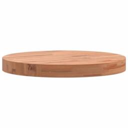 Berkfield Home Table Top Ã˜40x4 cm Round Solid Wood Beech in Brown - Size: 40x4 cm - thumbnail 5