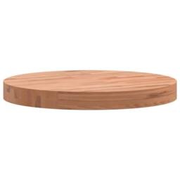 Berkfield Home Table Top Ã˜40x4 cm Round Solid Wood Beech in Brown - Size: 40x4 cm - thumbnail 6