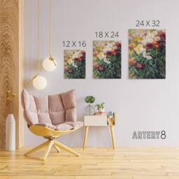 "Artery8 Gustave Caillebotte Chrysanthemums in the Garden Canvas Wall Art Print - Size: W12"" x H16""" - thumbnail 4