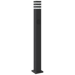 Berkfield Home Outdoor Floor Lamp with Outlet Black 110 cm Aluminium - thumbnail 6