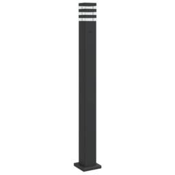 Berkfield Home Outdoor Floor Lamp with Outlet Black 110 cm Aluminium - thumbnail 2