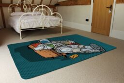 Benjamin Tate Design Loneliness In Space. Pop Art Retro Designer Rug in Natural - Size: Large - thumbnail 3