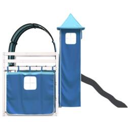 Berkfield Home Elegant Bunk Bed without Mattress with Slide & Curtains Blue 90 - thumbnail 9